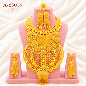Ensemble de bijoux de mariage fourni par le fabricant – Collier long avec boucles d'oreilles Or/Argent A-63026 - Product Image 6