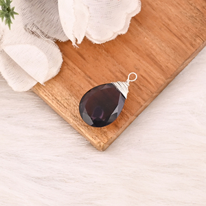 Natural Amethyst Gemstone Bezel Setting Pear Shape <b>Wire</b> Wrap 925 <b>Sterling</b> <b>Silver</b> Pendant for Unisex - Product Image 4