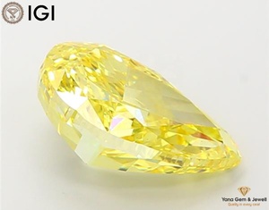 Diamant de laboratoire CVD de 5,00 carats, forme poire, avec certificat IGI, pour la fabrication de bijoux, clarté VS1, couleur jaune vif fantaisie - Product Image 5