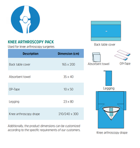 Kit chirurgical médical jetable de haute qualité pour arthroscopie du genou pour adultes – Stérilisé à l'oxyde d'éthylène (EO) Classe I à usage unique - Product Image 2
