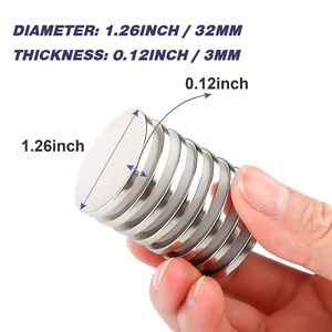 Confezione da 6 magneti a disco al neodimio super resistenti, adesivi su entrambi i lati, potenti magneti permanenti in terre rare per frigorifero, fai da te, costruzioni, promozione - Product Image 2