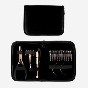 New Arrival Stainless Steel Hair Extension <b>Pliers</b> <b>Sets</b> Kit With Loop Tool Hook Needle Hair Extension <b>Pliers</b> Kit - Product Image 2