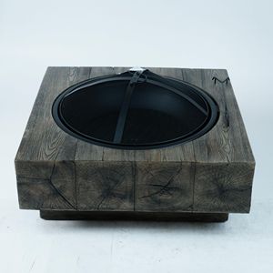 เตาผิงกลางแจ้งที่ใช้ฟืนพร้อมดีไซน์ลายไม้ที่สวยงาม - Product Image 6