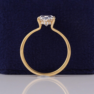 Women's Oval Cut Diamond Engagement Ring WHITE Gold Prong Setting Classic Style - Product Image 5