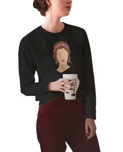 Sudadera de cuello redondo de manga larga para mujer, ropa deportiva con logotipo personalizado, camisetas de entrenamiento para invierno y otoño, posición frontal del logotipo - Product Image 4