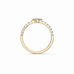 แหวนเพชรเม็ดเดี่ยวทรงมาร์คีส์และคัท ดีไซน์ใหม่ 15 เม็ด เพชรเพาะเลี้ยง 18K ทองคำขาว หรูหรา รับรองโดย IGI สำหรับผู้หญิง นำเข้าจากอินเดีย - Product Image 3