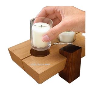 For Sale Tabletop <b>Tealight</b> <b>Holder</b> Custom Acacia Mango Walnut Wood Candle Stand for Home Office Wedding in Wholesale Prices - Product Image 1