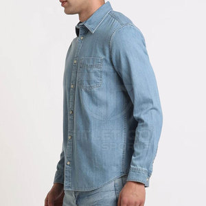 Diseña Tu Propio Logotipo, Camisas de Mezclilla para Hombre, Ecológicas, de Secado Rápido, Transpirables, Resistentes al Viento, Impermeables, 100% Algodón, de Alta Calidad - Product Image 4