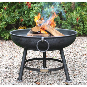 Brasero de Acero Vintage para Jardín, Patio o Terraza, Portátil, para Leña o Carbón, con Asas, Cuenco de Metal Redondo para Fuego - Product Image 3