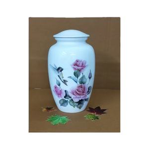 Handcrafted Rose Urn For Human Ashes adult Floral <b>Memorial</b> Urn for Mom Cremation Urn Elegant Blue <b>Vase</b> with Roses Mini Keepsake - Product Image 1
