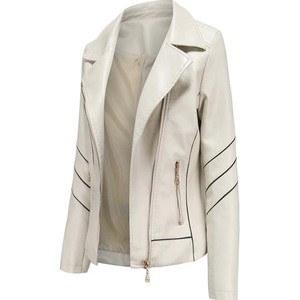 Blouson moto femme en similicuir, grande taille, respirant, manches amovibles, couleur unie, mode hiver - Product Image 2