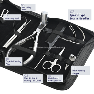 Kit de herramientas para extensiones de pelo al por mayor, incluye abridor de microeslabones, alicates de cierre, cortador de unión de queratina, tijeras para cortar el pelo y cortar las uñas - Product Image 3