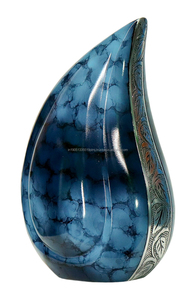 Urnas de Cremación de Aluminio al por Mayor, con Grabado de Nube Azul en Forma de Lágrima, para Cenizas Humanas de Adultos, de la Mejor Calidad, con Logotipo Personalizado, Estilo Americano - Product Image 2