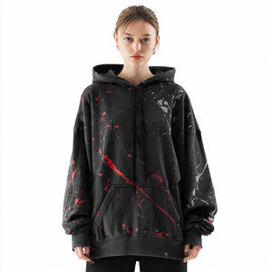Sudadera con capucha OEM con cremallera y hombros caídos, estilo urbano de invierno, para mujer, 100% algodón poliéster, holgada - Product Image 1