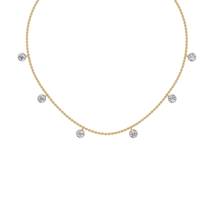 Collier Premium Orb en Argent Sterling 9KT, 10KT, 14KT, 18KT avec Diamant Rond de Laboratoire pour Femme, Idéal pour Cadeau de Fiançailles - Product Image 2