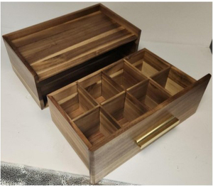 Bandeja de Té de Madera Tallada a Mano, Moderna, con Portautensilios Plegable y Soporte para Servilletas, Decoración para el Hogar y Regalo Empresarial - Product Image 4