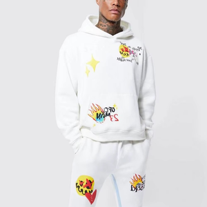 Conjunto Deportivo de Dos Piezas para Hombre, Estilo Desgastado, Manga Larga, Personalizado, Sudadera con Capucha y Pantalones Deportivos de Algodón, Ropa Deportiva Urbana para Gimnasio - Product Image 2
