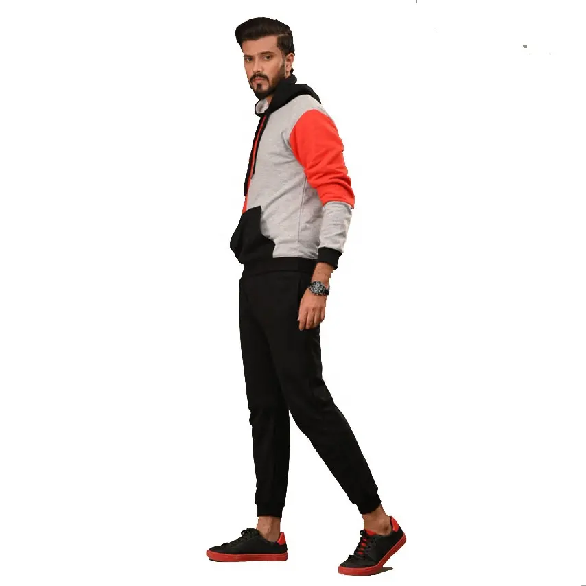 Grosir baju olahraga pria personalisasi kain lembut 200-400 GSM Pullover Sweatshirt Set kustom bordir Logo mewah Tracksuit