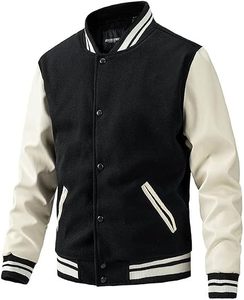 Blouson universitaire unisexe vert et blanc personnalisé en usine, en polaire, décontracté, coupe classique, col montant, fermeture boutonnée recouverte, couleur unie - Product Image 1