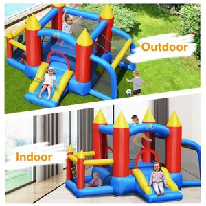 Grande Porta da Calcio Gonfiabile per Esterni con Piscina di Palline e Castello Gonfiabile, Attrezzatura per Divertimento all'Aperto Senza Soffiatore - Product Image 2