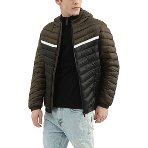 High Quality Thick <b>Winter</b> <b>Waterproof</b> Windproof Zipper Stand Hooded Puffer <b>Jackets</b> 100% Nylon Patchwork Front Stonefield - Product Image 2