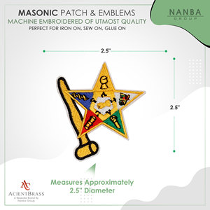 Iron-On Embroidered Canvas Order of the Eastern <b>Stars</b> (OES) Patch for Hats & Gifts - Product Image 3