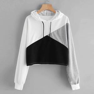Sudadera con Capucha para Mujer, Manga Larga, Diseño de Parches, para Clima Frío, Otoño Invierno, Moda, Sudaderas al por Mayor - Product Image 2