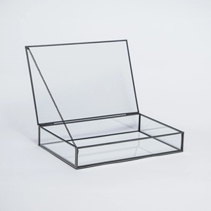 Boîte de rangement pour bijoux en verre transparent finition noire antique, accessoires pour la maison, boîte de rangement en verre, taille personnalisée - Product Image 4