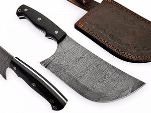 Couteau de chef Santoku en acier Damas 6-7,9 pouces, forgé à la main, manche en bois, ambidextre, extra-affûté, finition mate pour usage en cuisine - Product Image 1