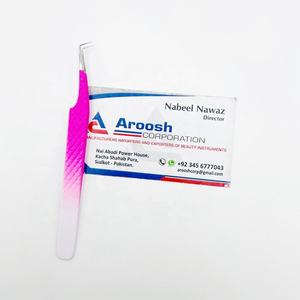 Haute qualité Double ton 90 degrés pince à épiler en acier inoxydable Extensions de cils pince à épiler droite pointue outil de beauté durable - Product Image 6