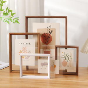 Wholesale Custom Beveled Boarder Double Sided Glass Picture Wooden <b>Frame</b> and <b>Floating</b> Photo <b>Frame</b> Wall Art - Product Image 2