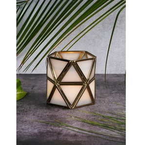 Lanterne octogonale en laiton doré antique, porte-bougie pour la décoration de la maison, résistante à la chaleur, pour Noël - Product Image 6