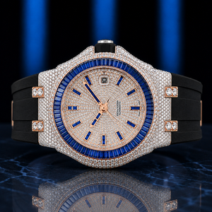 Reloj Cronógrafo Analógico Mecánico ETA de Acero Inoxidable, Diseño Personalizado, Estilo Antiguo, de Lujo, con Diamantes Moissanite de OM GEMS para Hombre - Product Image 4