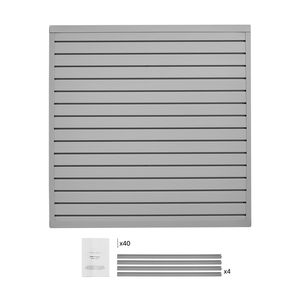 Pannello a Doghe in PVC Grigio 4 x 4 Piedi, Facile da Installare, Design Modulare Regolabile per Pareti di Garage e Stoccaggio - Product Image 1