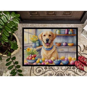 Nouveau paillasson Labrador Retriever jaune de Pâques 18H X 27W intérieur extérieur antidérapant tapis lavables à poils bas pour entrée de porte d'entrée - Product Image 3