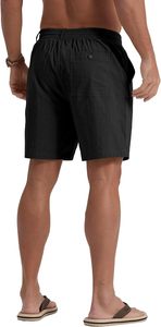 Shorts décontractés en coton tricoté pour hommes, taille élastique avec cordon de serrage, shorts de plage d'été, shorts personnalisés avec logo, fournisseur en gros - Product Image 6
