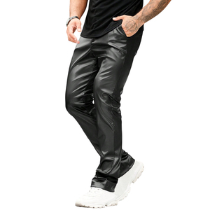Nexfit Athletics <b>Men's</b> Casual <b>Leather</b> <b>Pants</b> Stylish Slim Fit Trousers PU <b>Leather</b> Streetwear Bottoms Comfortable Fit Durable - Product Image 4