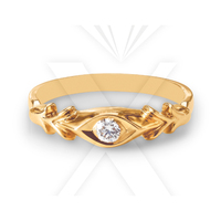 Vente chaude Bague de fiançailles unisexe faite à la main en or plaqué avec sertissage de moissanite blanche transparente à taille brillante, exportation