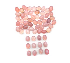 Ópalo Rosa Teñido Calibrado y Certificado por IGI, Cabujón Ovalado Pulido, Piedra Preciosa Suelta de 5-14 mm para Joyería - Product Image 1