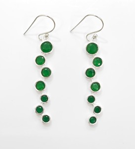 Beautiful Handmade Green <b>Onyx</b> 925 Sterling Silver Long Hanging <b>Earrings</b> Multi Stone Gemstone Jewelry for Every Occasion - Product Image 1