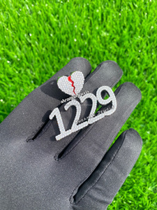 Trendy 925 <b>Silver</b> Gold Plated Custom <b>Initial</b> Lucky Number Moissanite Bling Iced Hip Hop Broken Heart Clasp Enamel Charm <b>Necklace</b> - Product Image 6