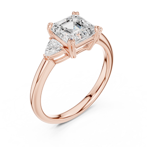 Anillo de Diamante Cultivado en Laboratorio con Corte Asscher y Trillion de Calidad Premium en Oro Rosa de 14K, Certificado GRA, Joyería Fina de Lujo al por Mayor OEM - Product Image 5
