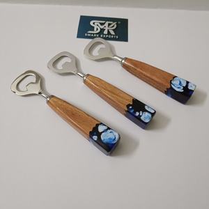 Abridor de Botellas de Resina y Madera, Herramienta de Bar, Abridor de Tapas con Mango de Madera Hecho a Mano para Cocina, Bar, Accesorios, Artículo de Regalo - Product Image 2