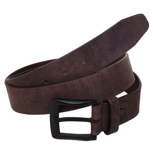 Cinturón Formal de Cuero Genuino para Hombre, Color Marrón, Hebilla de Metal Rectangular, Diseño de una Sola Pieza Moldeada - Product Image 5
