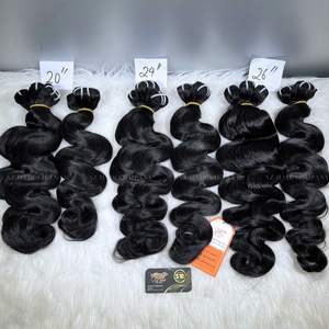 Vente en gros 30 pouces Extensions de cheveux Remy vietnamiens de haute qualité Bundles complets de cheveux Perruques ondulées pour le corps brut de vague naturelle - Product Image 4