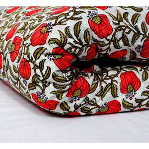 ผ้าฝ้ายพิมพ์ลายดอกไม้ด้วยมือ ผ้าสำหรับตกแต่งบ้าน ผ้าฝ้ายแท้เนื้อนุ่ม แห้งเร็ว ผ้าฝ้ายดีไซน์เนอร์จากธรรมชาติ ขายเป็นหลา - Product Image 2