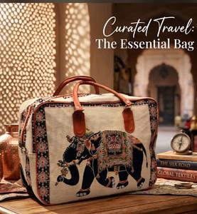 Sac de voyage fourre-tout en tapisserie à motif éléphant avec poignée, sac de week-end décontracté, sac à main tendance avec fermeture éclair, idéal pour les voyages - Product Image 4