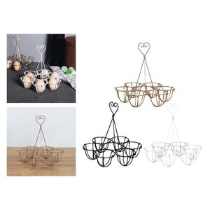 Creative Rustic Egg <b>Basket</b> <b>Display</b> Tray Holder Freestanding Golden Egg Storage Rack for Kitchen Dining - Product Image 6