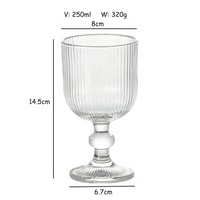 Fabricants chinois de verres à vin à rayures verticales, gobelets en verre ambré et violet pour bar, fête ou mariage