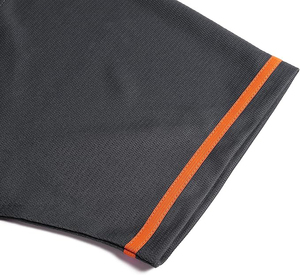 Maillot de baseball unisexe gris foncé avec bordure orange, manches courtes, maille respirante, boutons sur le devant, vêtements de sport pour adultes toutes saisons - Product Image 4